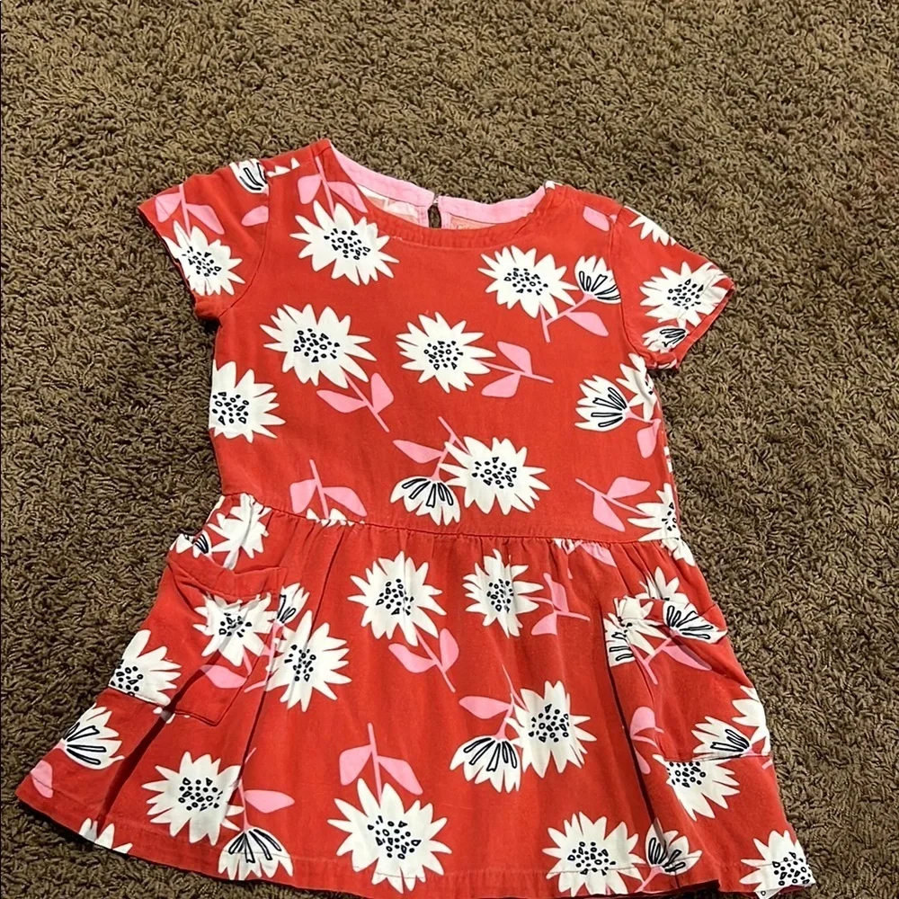 Cat & Jack Red Floral Kids Dress